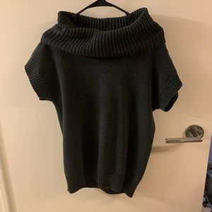 Cowl neck, short sleeve sweater